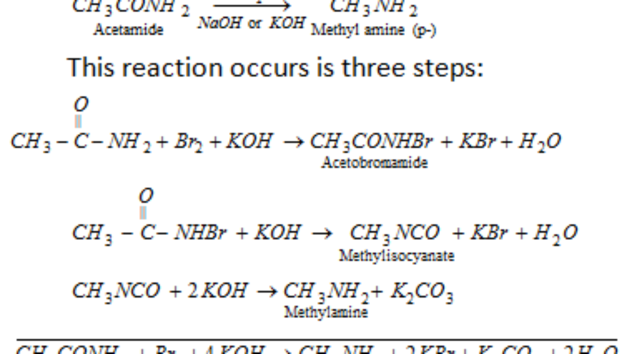 Hofmann Reaction Or Hofmann Rearrangement Online Chemistry Tutorial That Deals With Chemistry And Chemistry Concept