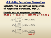 Percentage composition